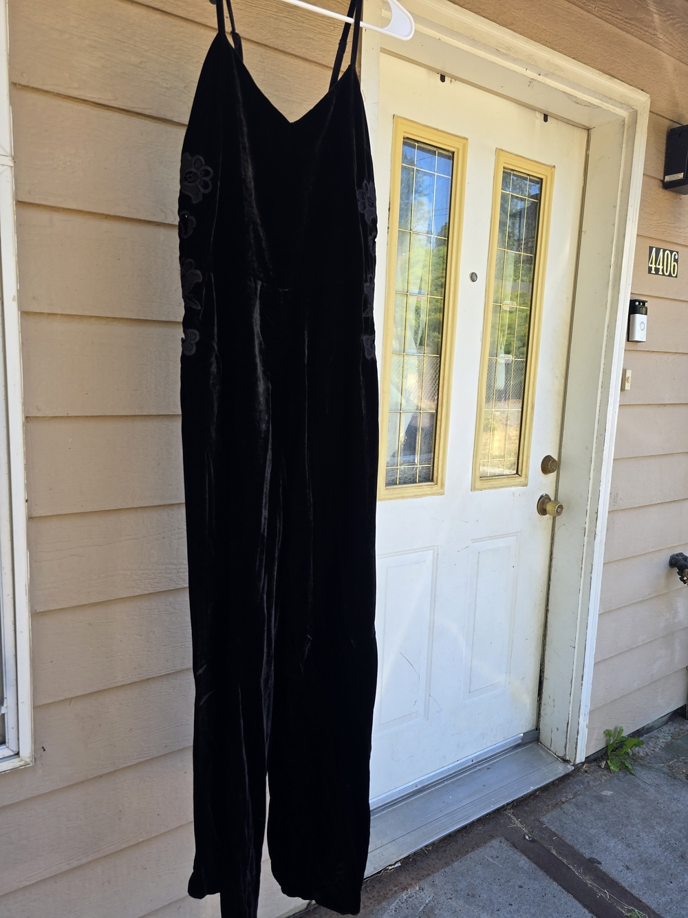 Sandro Paris Black Velvet Wide-Leg Jumpsuit - Women S/M